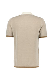 Strick-T-Shirt OSWALD aus Baumwolle - 0028-Sand Greige - Braun