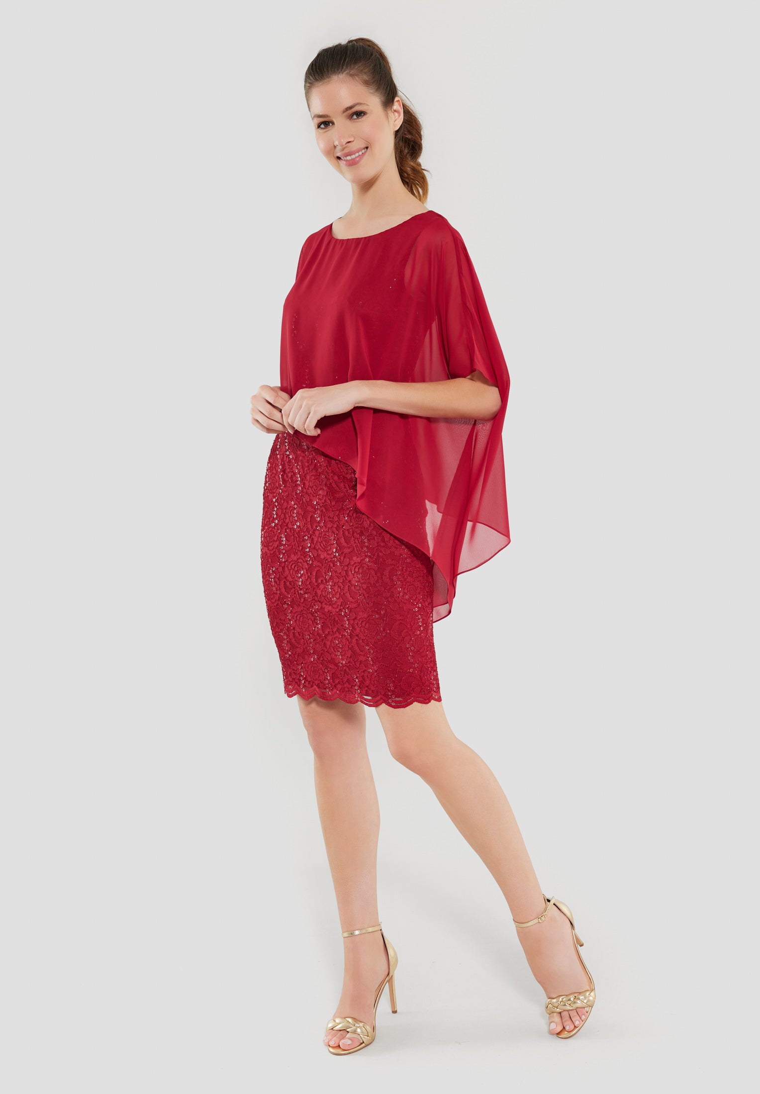 Cocktailkleid Mini mit Überwurf