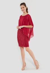 Cocktailkleid Mini mit Überwurf