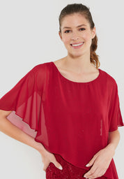 Cocktailkleid Mini mit Überwurf