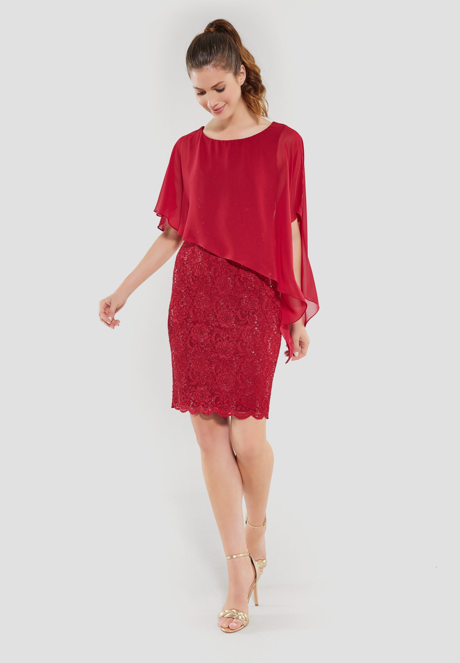 Cocktailkleid Mini mit Überwurf