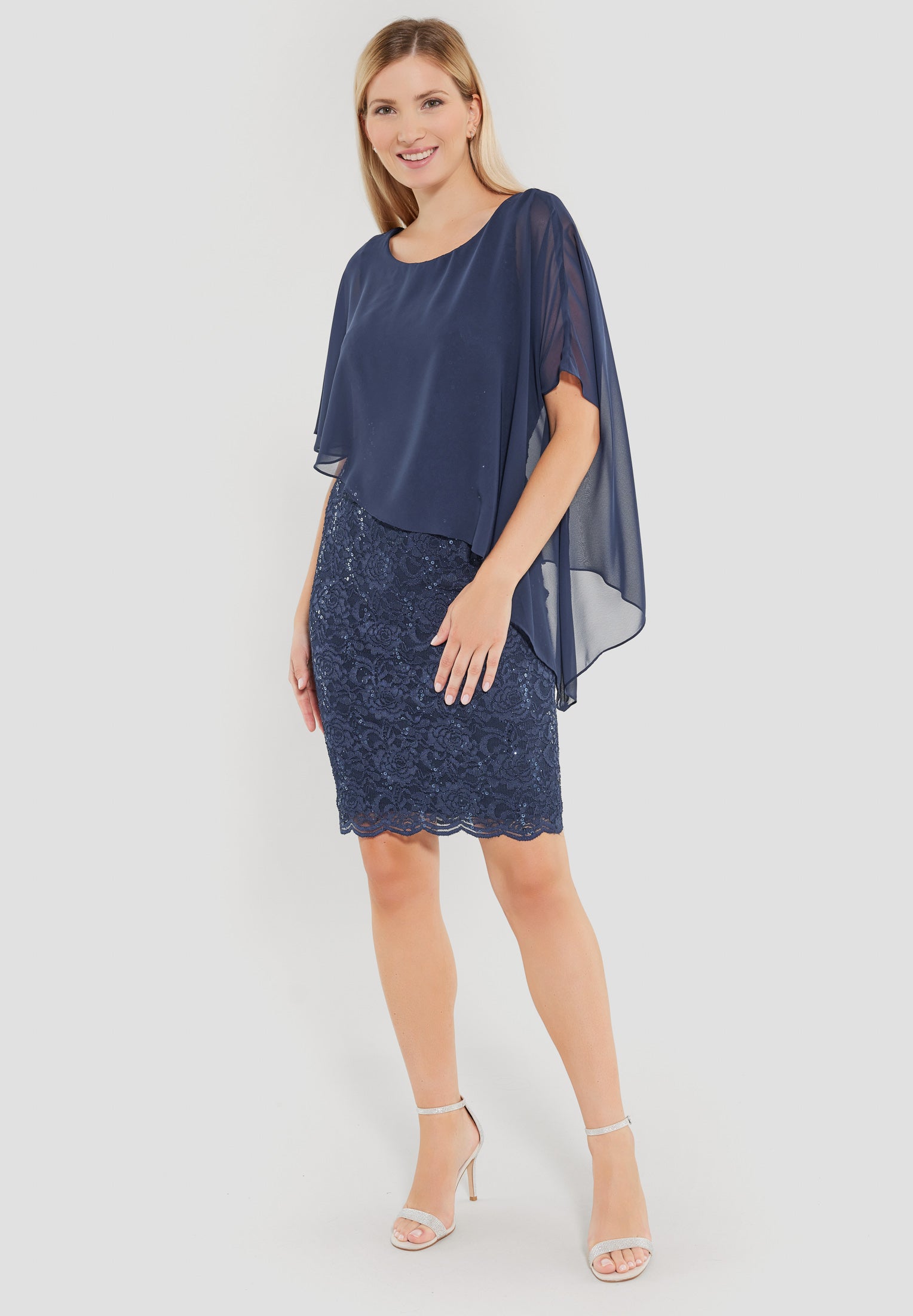 Cocktailkleid Mini mit Überwurf