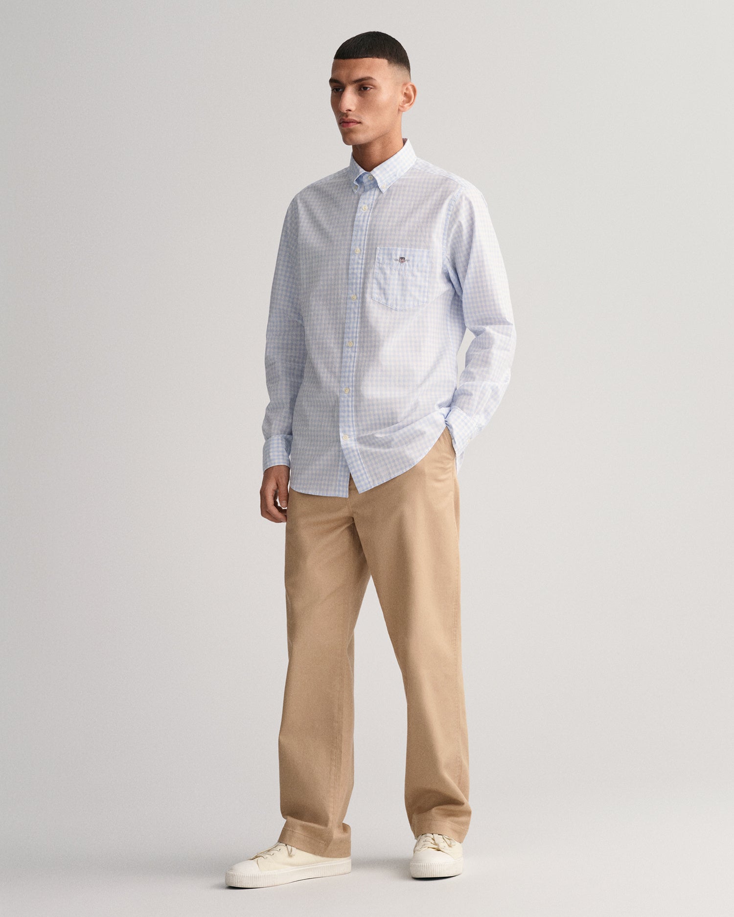 Popeline Bluse - 455-LIGHT BLUE - Blau