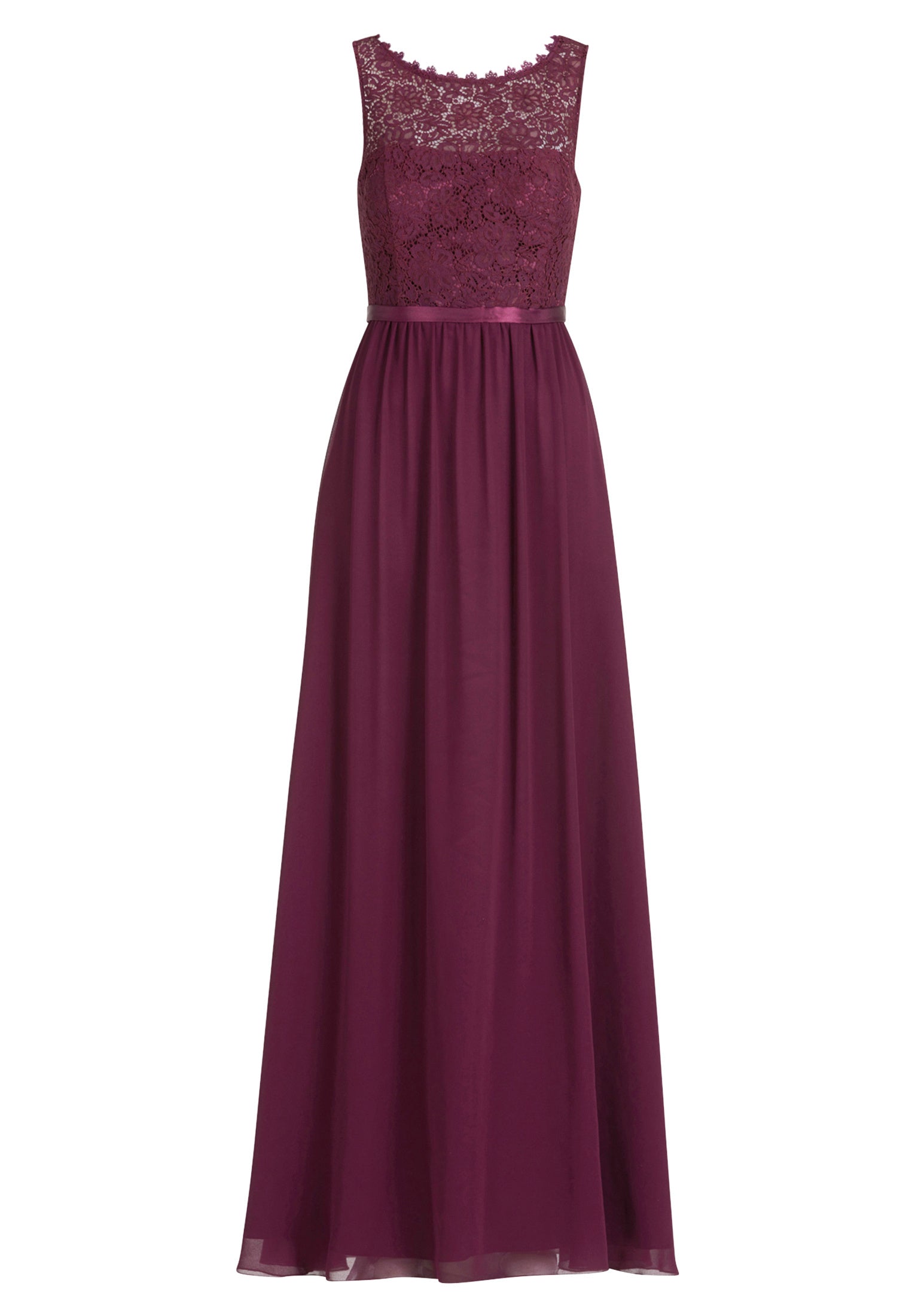 Cocktailkleid mit Spitze - 6331-Shiny Bordeaux - Rot