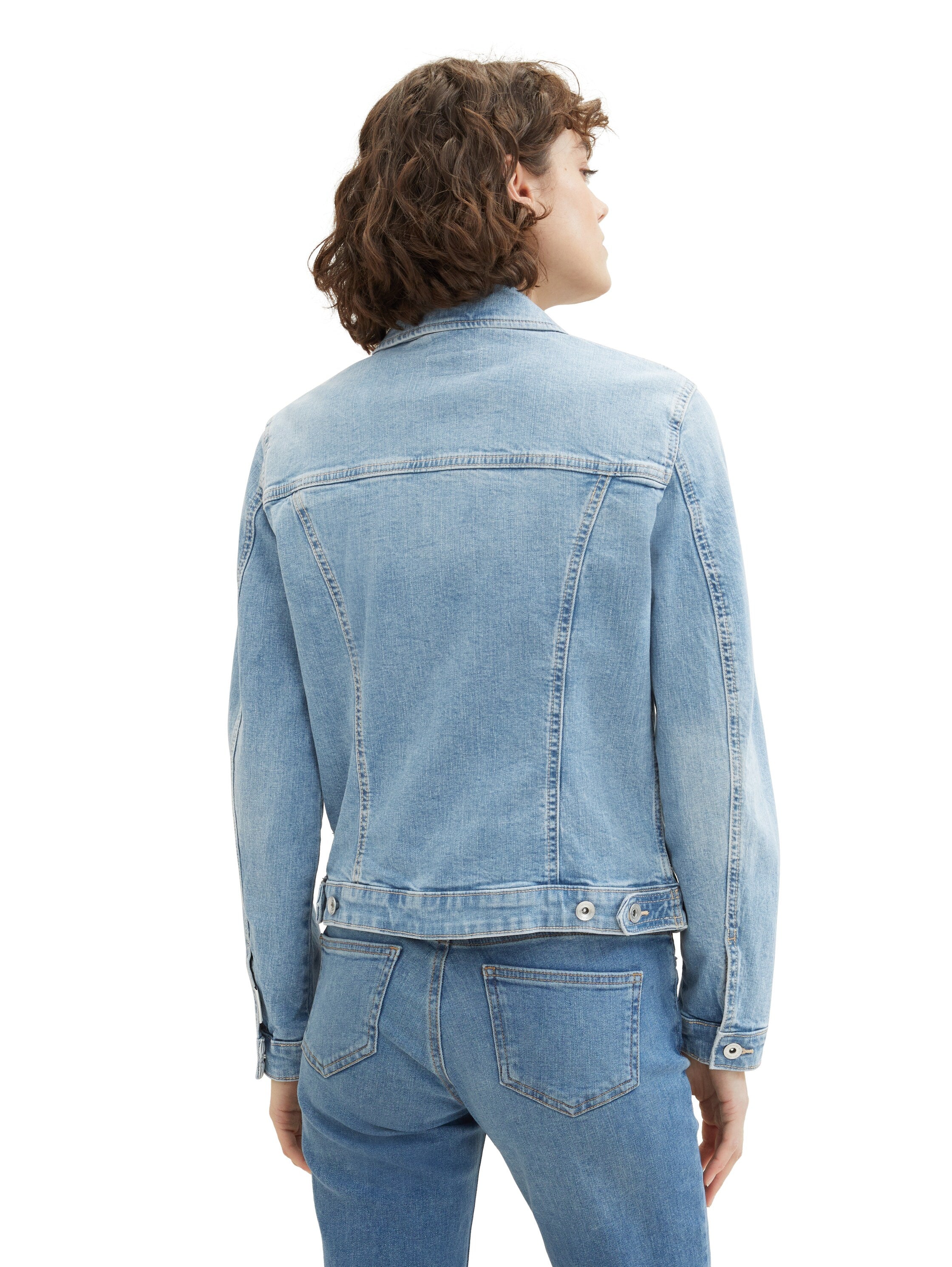 Jeansjacke aus recycelter Baumwolle - 10142-Light Stone Blue Denim - Blau