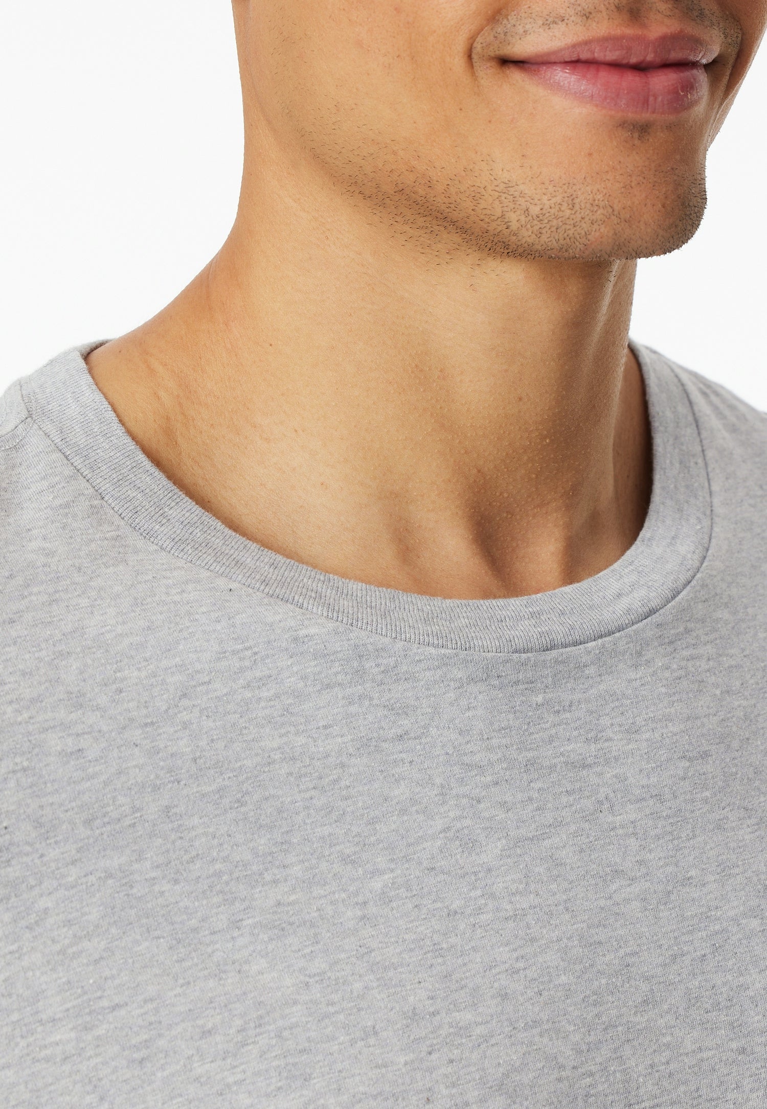 Langarmshirt aus Baumwolle - 202-grau-mel. - Grau