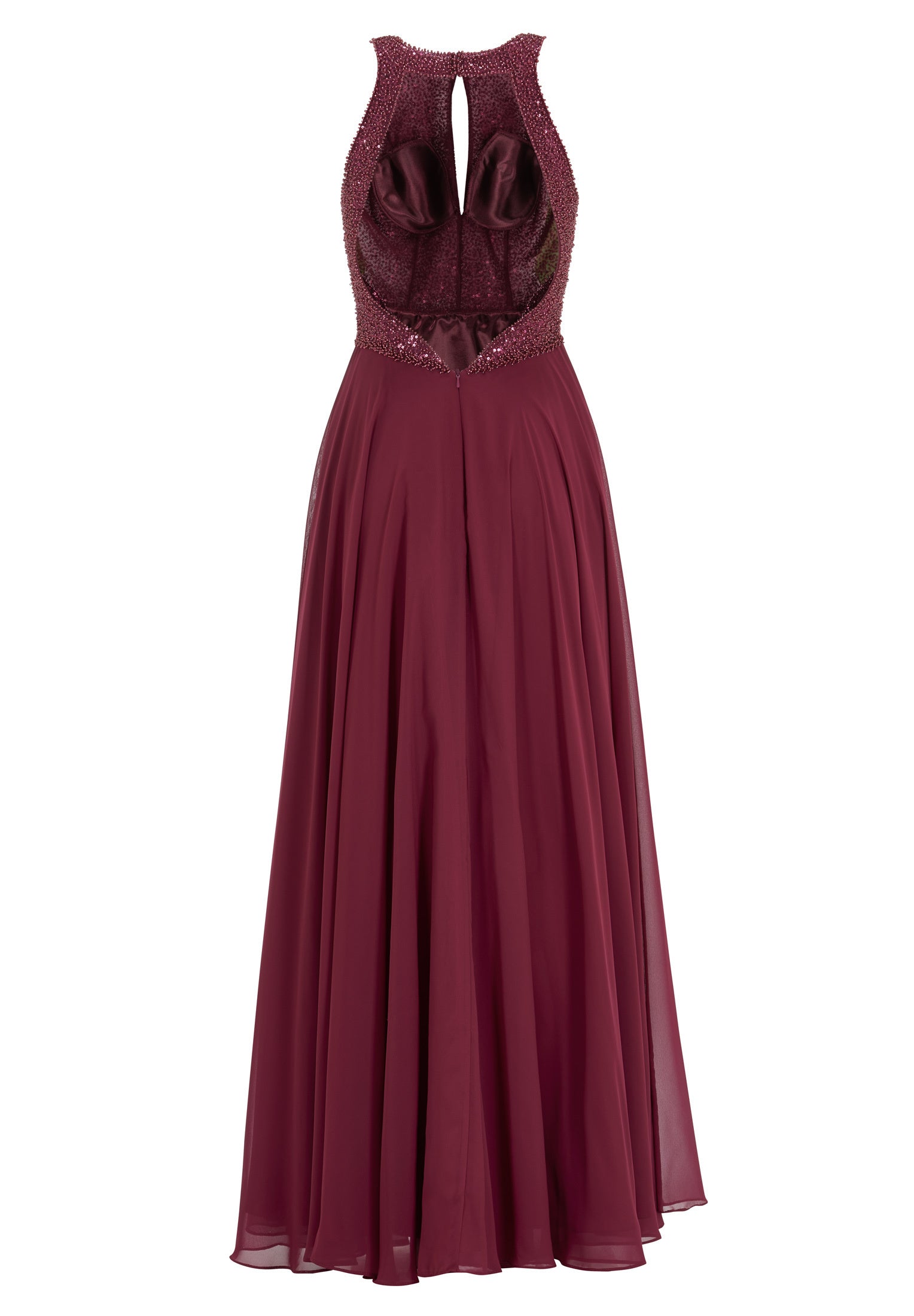 Abendkleid Maxi mit Stickerei - 610 - Rot
