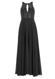 Abendkleid Maxi mit Stickerei - 100 - Schwarz