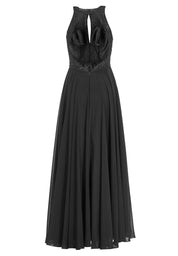 Abendkleid Maxi mit Stickerei - 100 - Schwarz