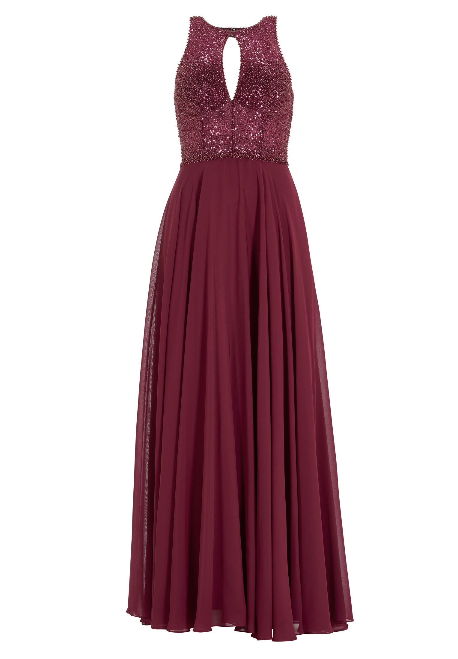 Abendkleid Maxi mit Stickerei - 610 - Rot
