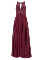 Abendkleid Maxi mit Stickerei - 610 - Rot