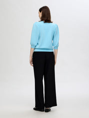 Sweatshirt mit Puffärmeln - Sky Blue - Blau