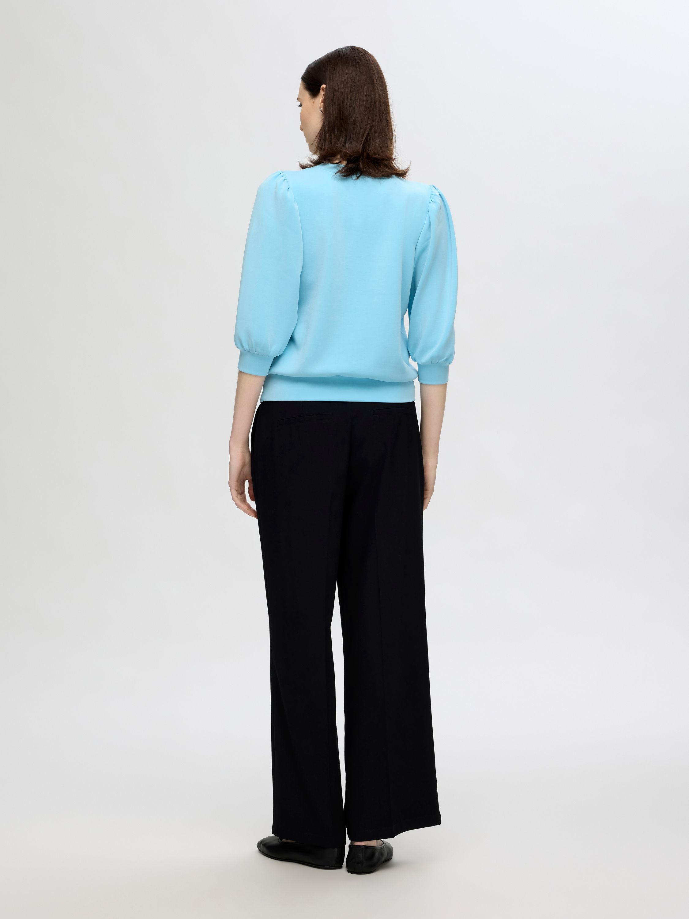 Sweatshirt mit Puffärmeln - Sky Blue - Blau