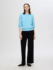 Sweatshirt mit Puffärmeln - Sky Blue - Blau