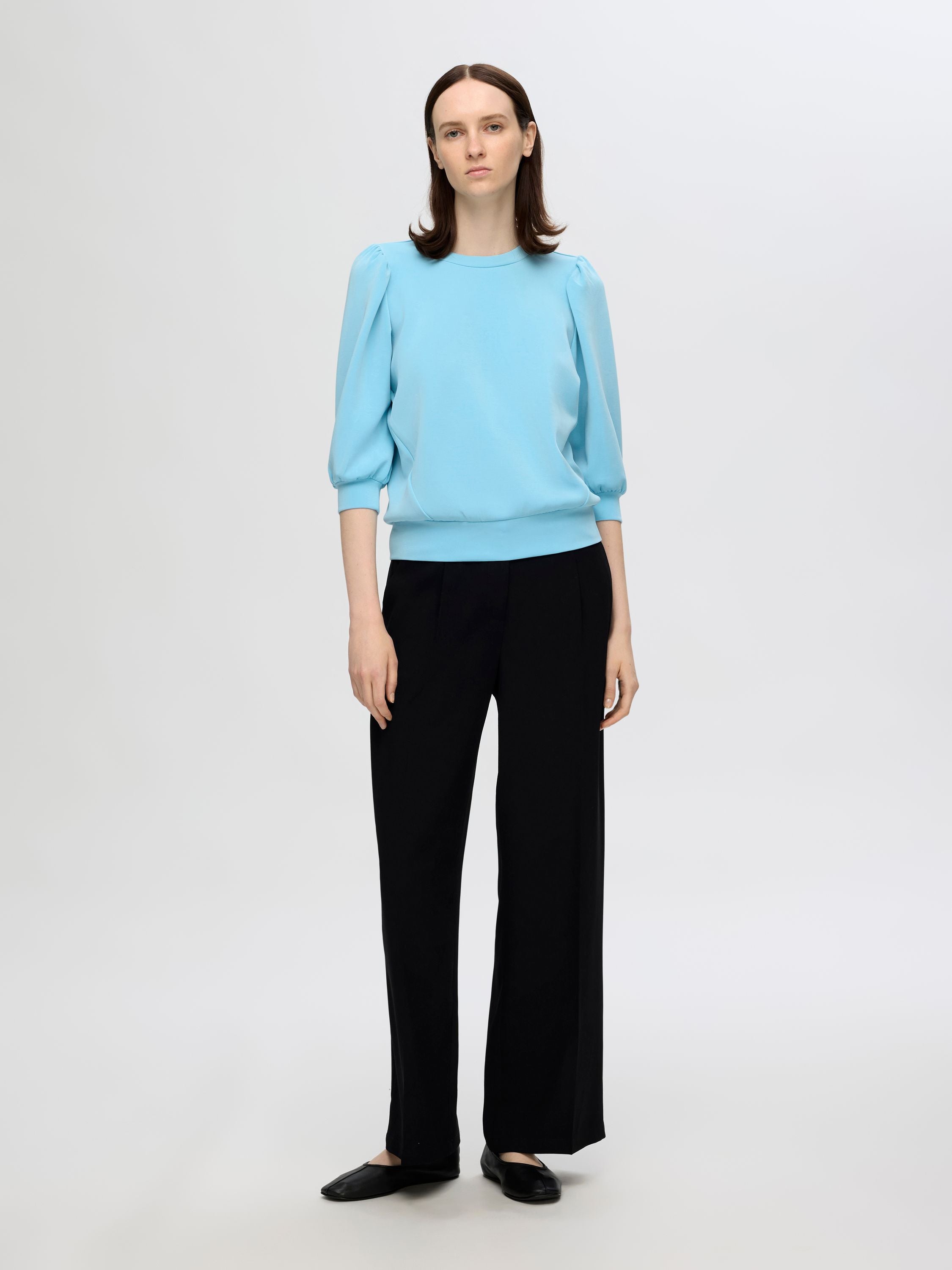 Sweatshirt mit Puffärmeln - Sky Blue - Blau