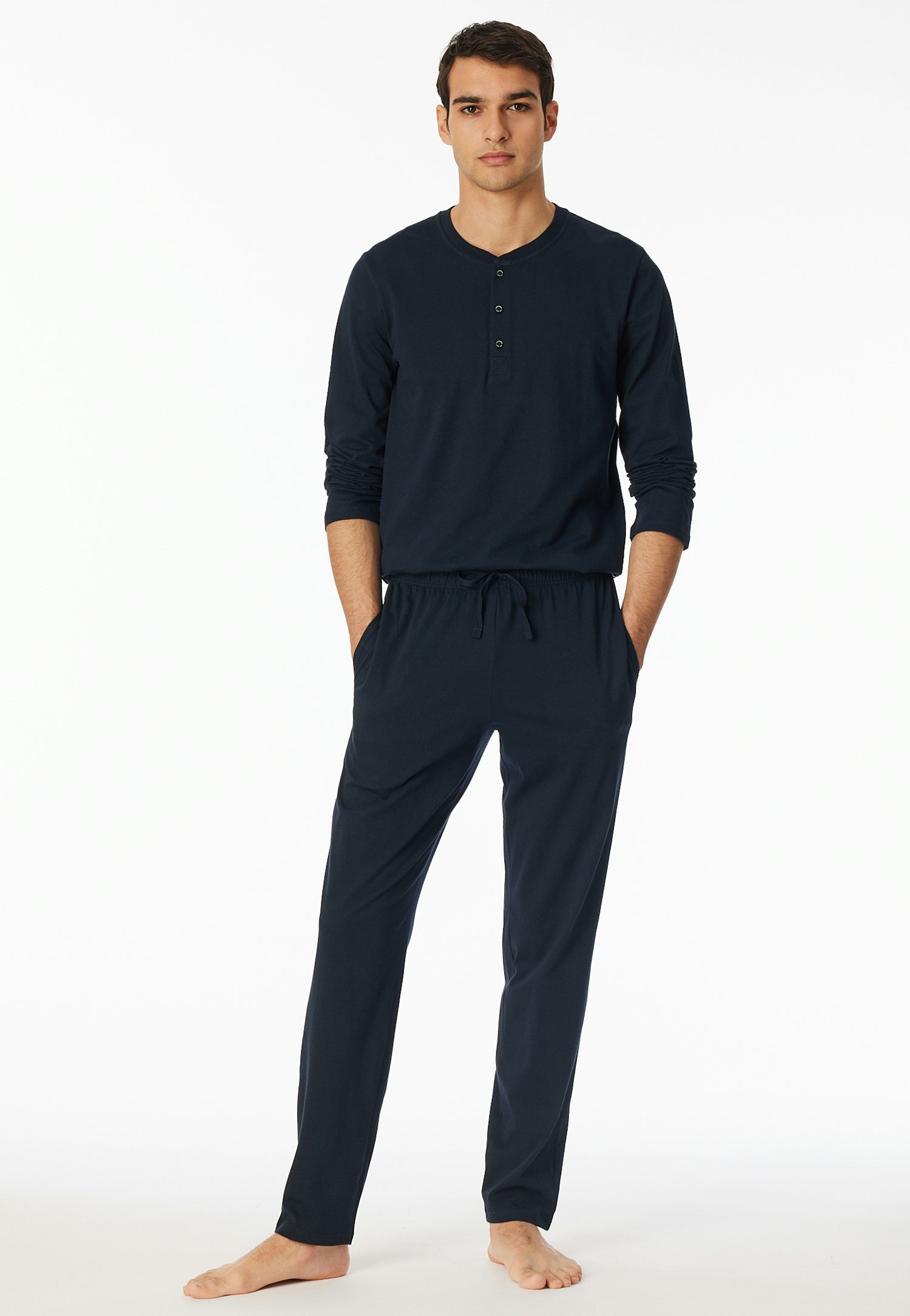 Schlafhose aus Baumwolle - 803-dunkelblau - Blau