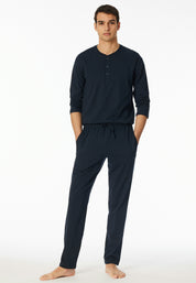 Schlafhose aus Baumwolle - 803-dunkelblau - Blau