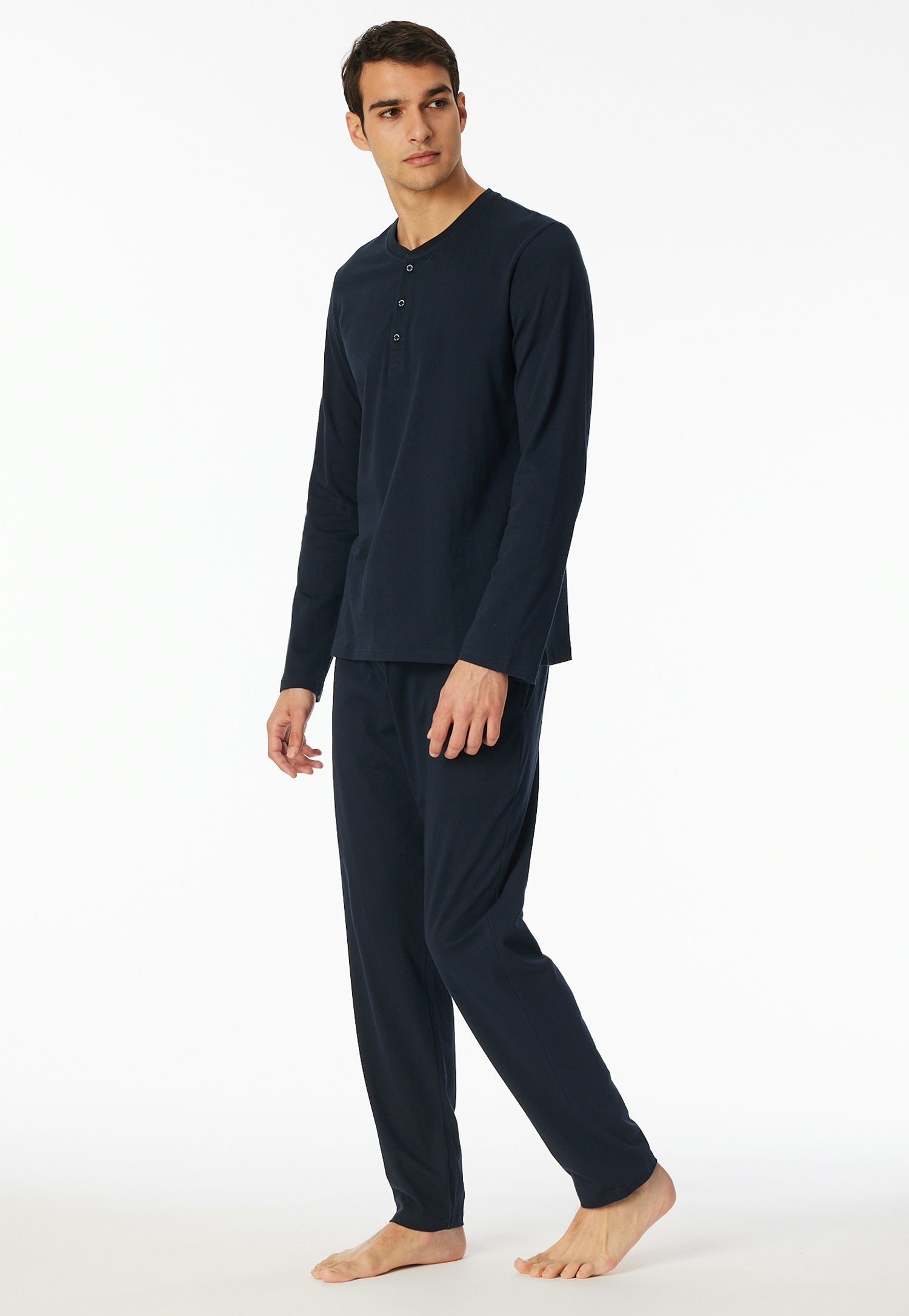 Langarmshirt aus Baumwolle - 804-nachtblau - Blau