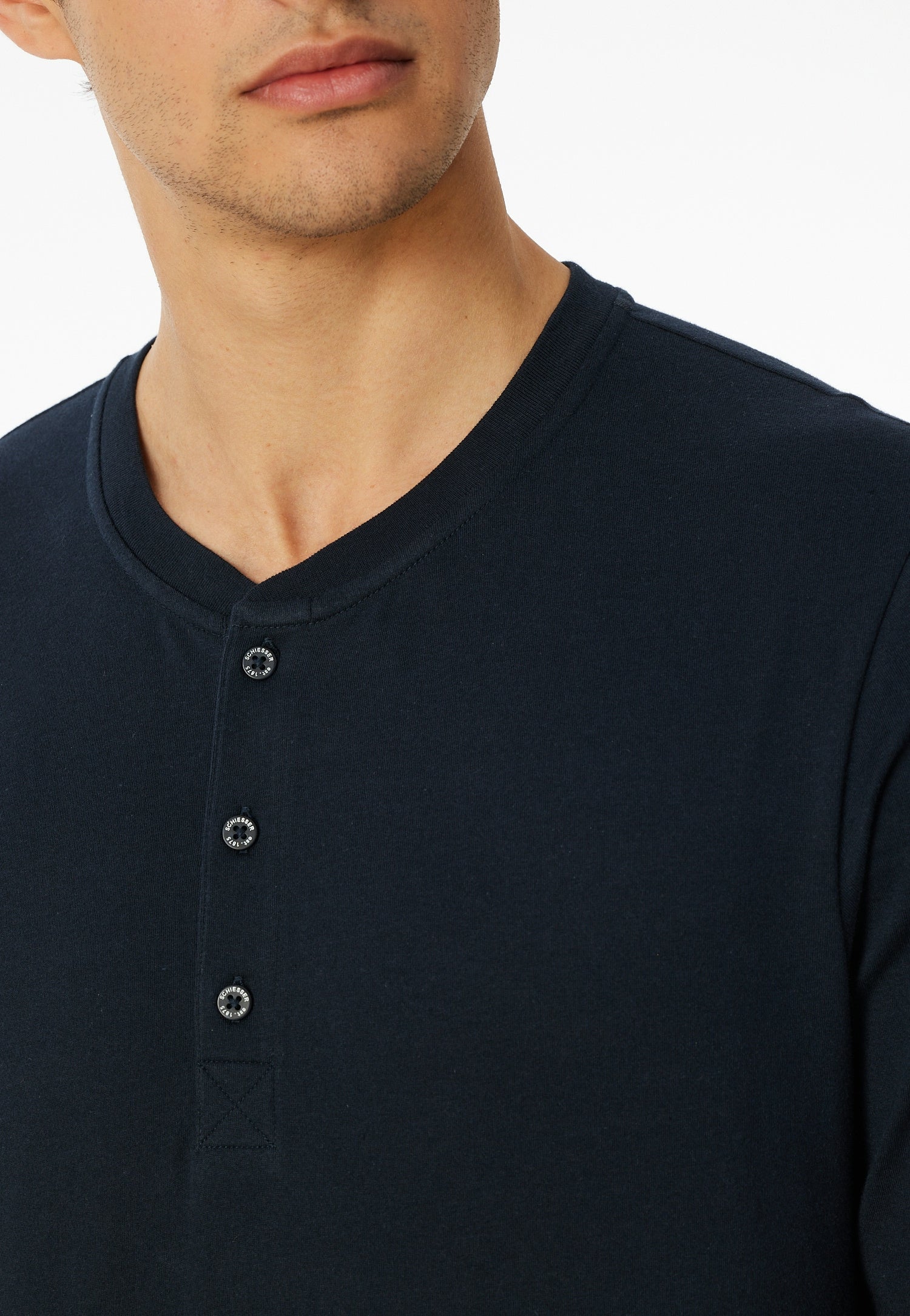 Langarmshirt aus Baumwolle - 804-nachtblau - Blau