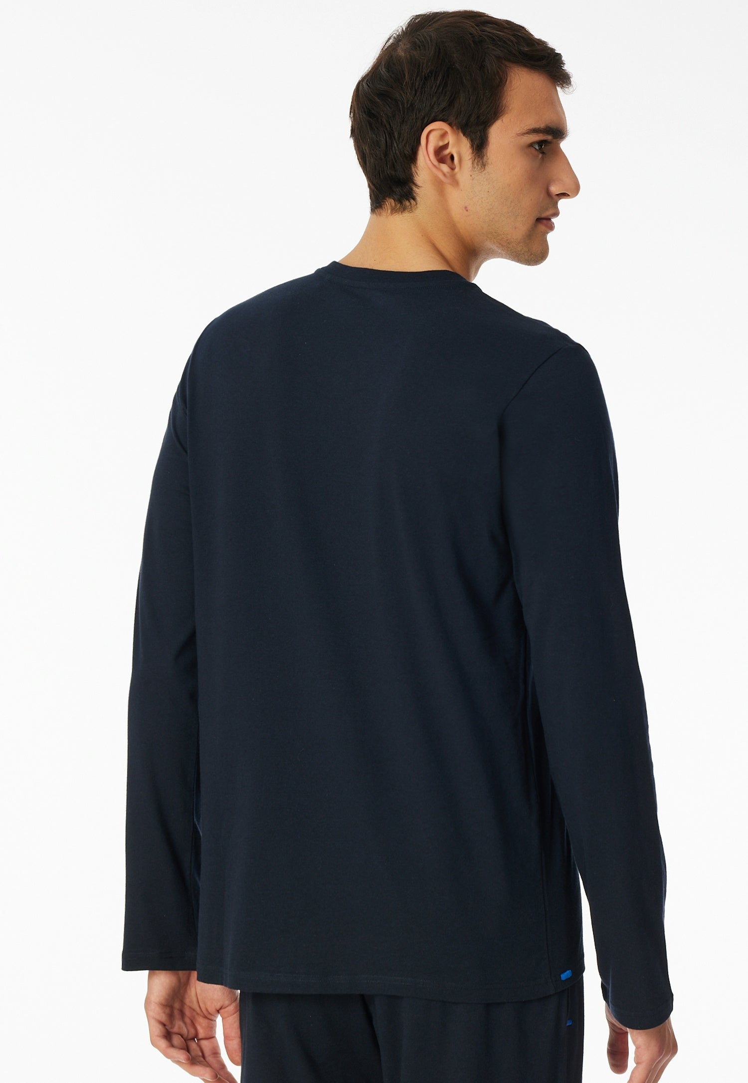 Langarmshirt aus Baumwolle - 804-nachtblau - Blau