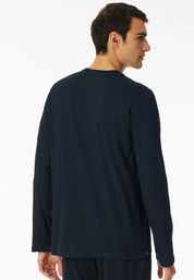 Langarmshirt aus Baumwolle - 804-nachtblau - Blau