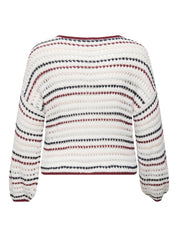 Strickpullover gestreift - Cloud Dancer/Karanda R/Fuch Fe - Mehrfarbig