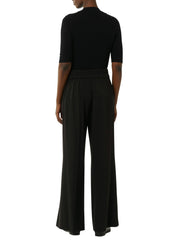 Marlenehose Wide Leg - 9999-GREY/BLACK - Schwarz