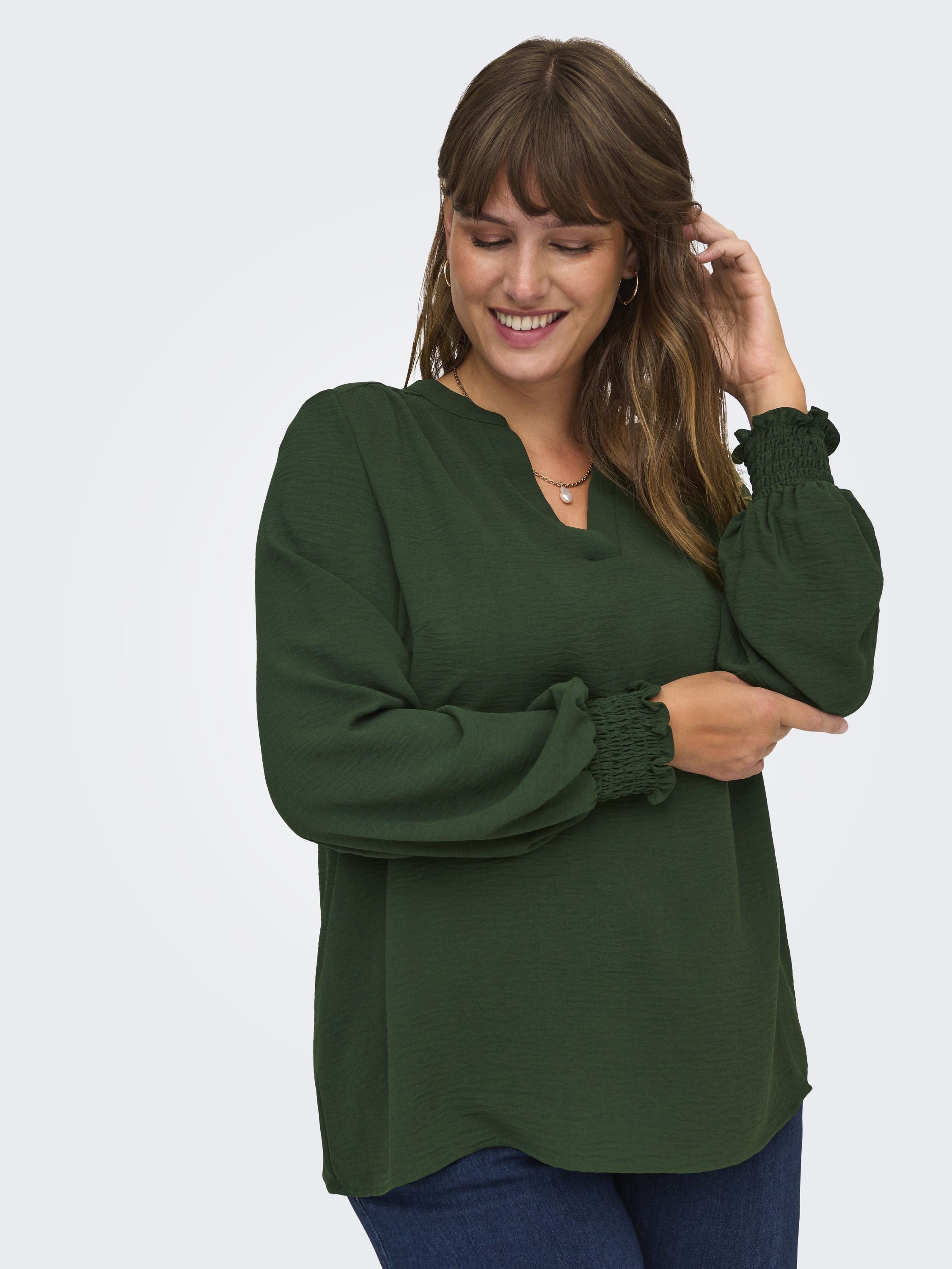 Bluse mit V-Ausschnitt - Duffel Bag - Grün