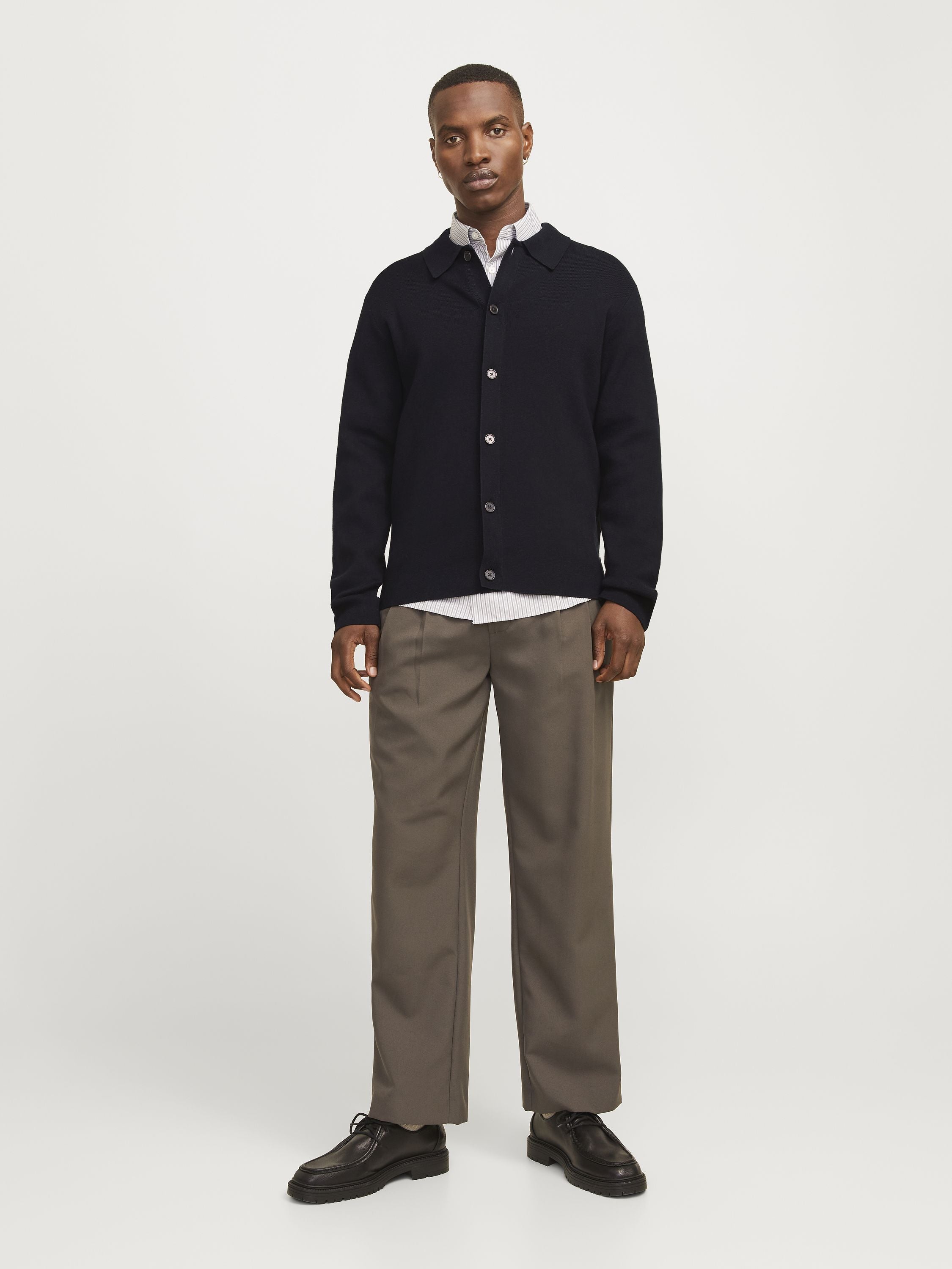 Strickjacke aus Baumwollmix - Black - Schwarz