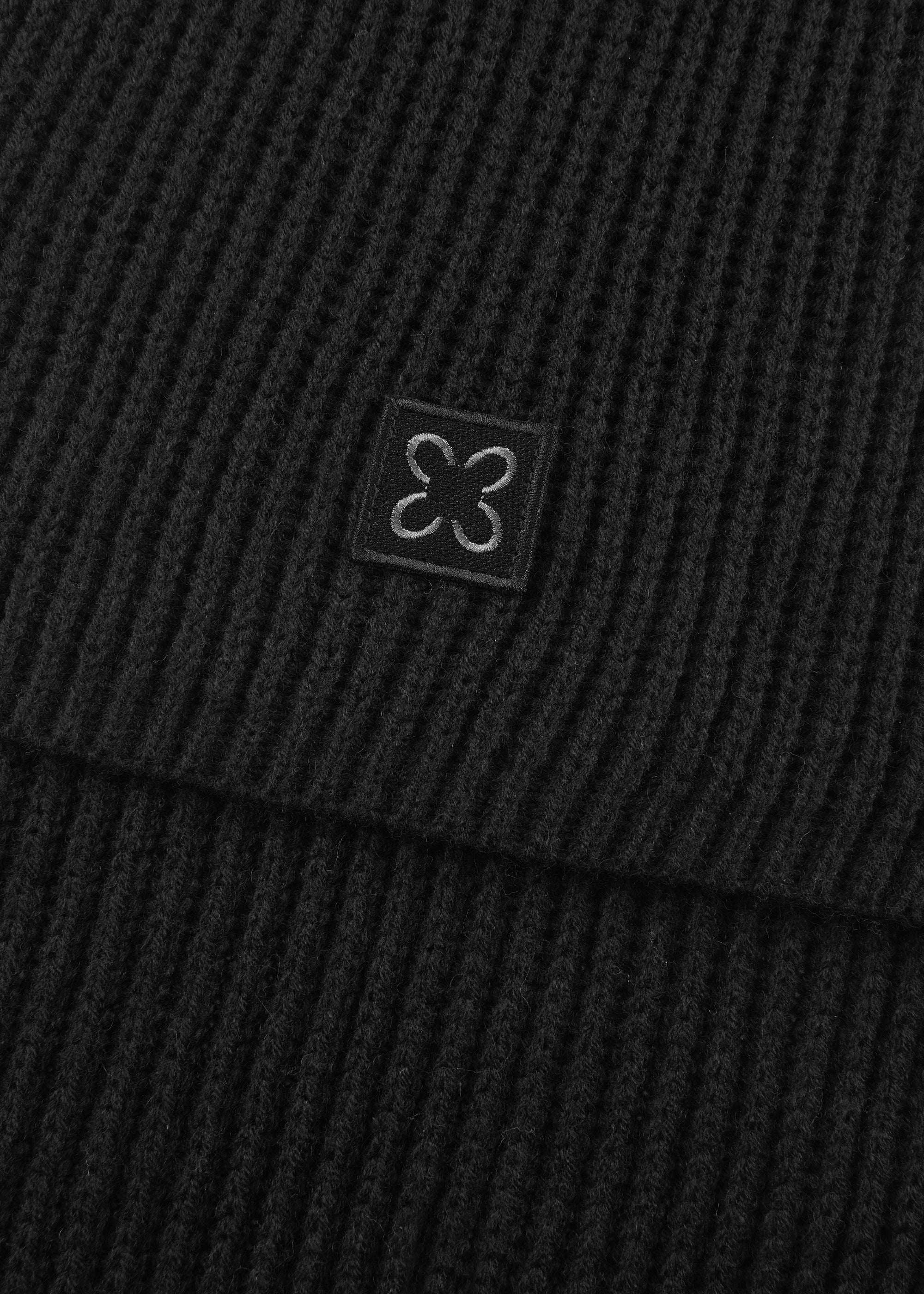 Gerippter Strickschal - BLK3 - Schwarz