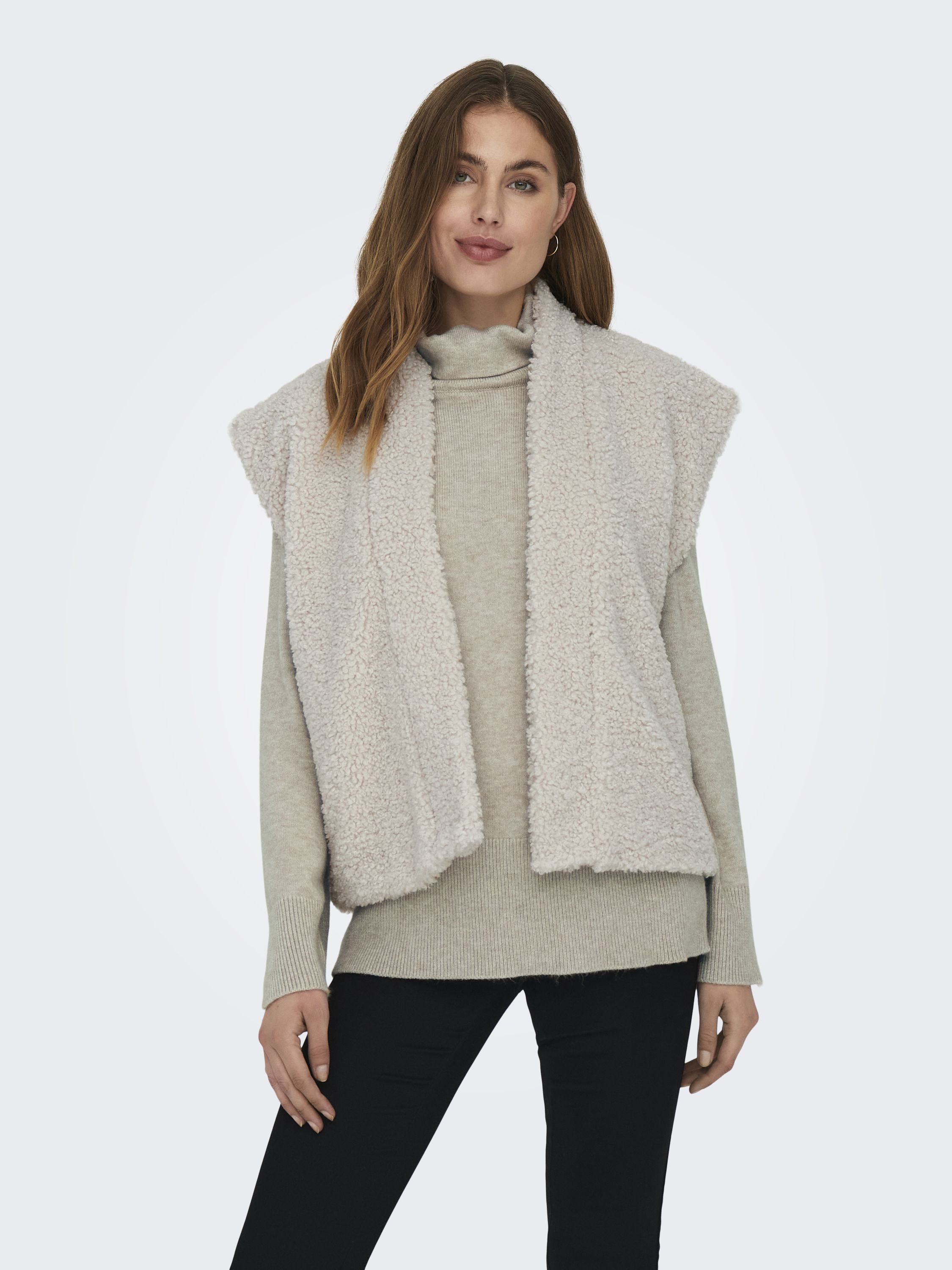 Teddyfell Weste - Pumice Stone - Creme