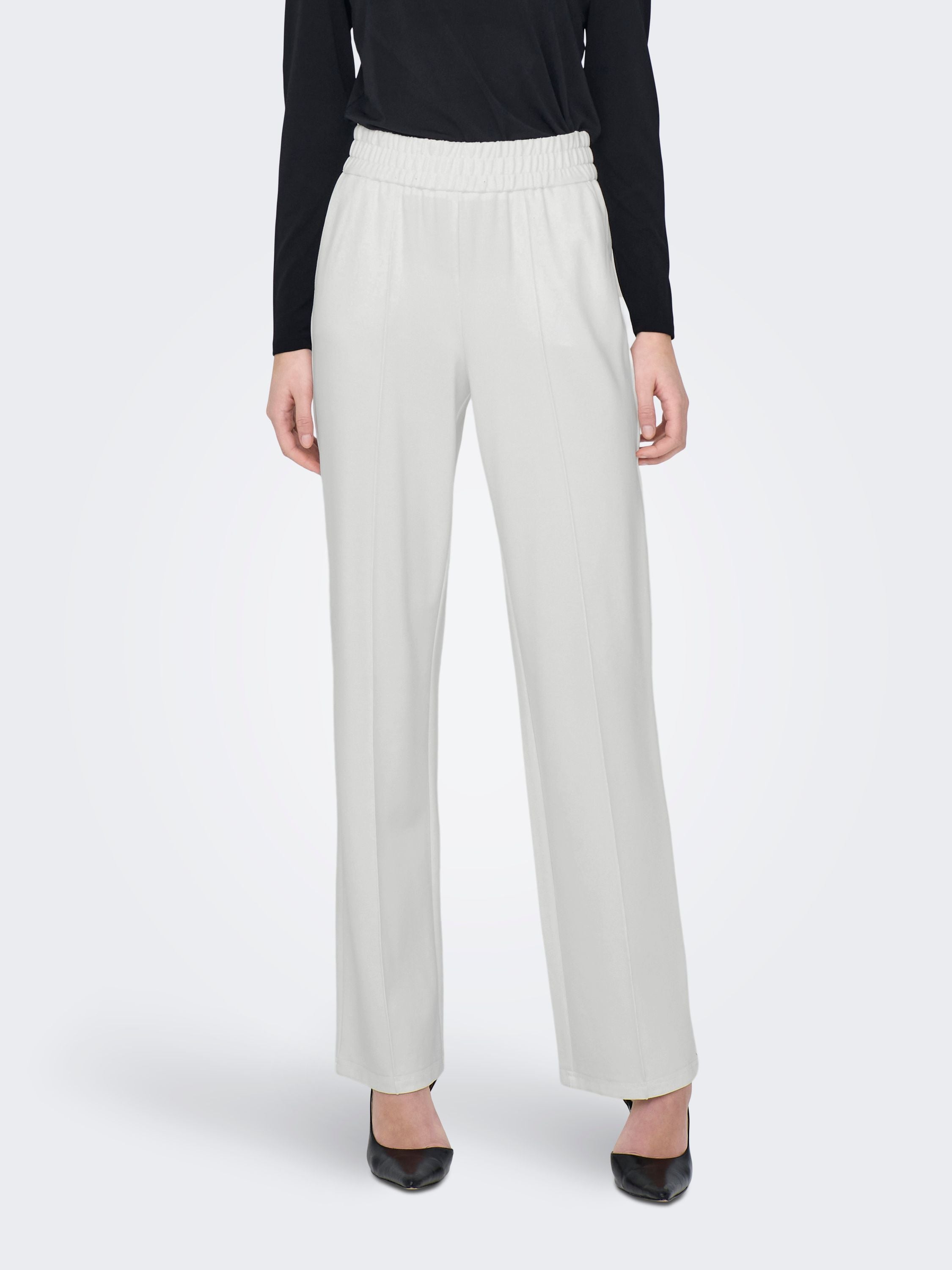 Feine Stoffhose Wide Leg - Cloud Dancer - Weiß