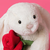 Kuscheltier CREAM BUNNY MIT ROSE - Creme