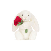 Kuscheltier CREAM BUNNY MIT ROSE - Creme