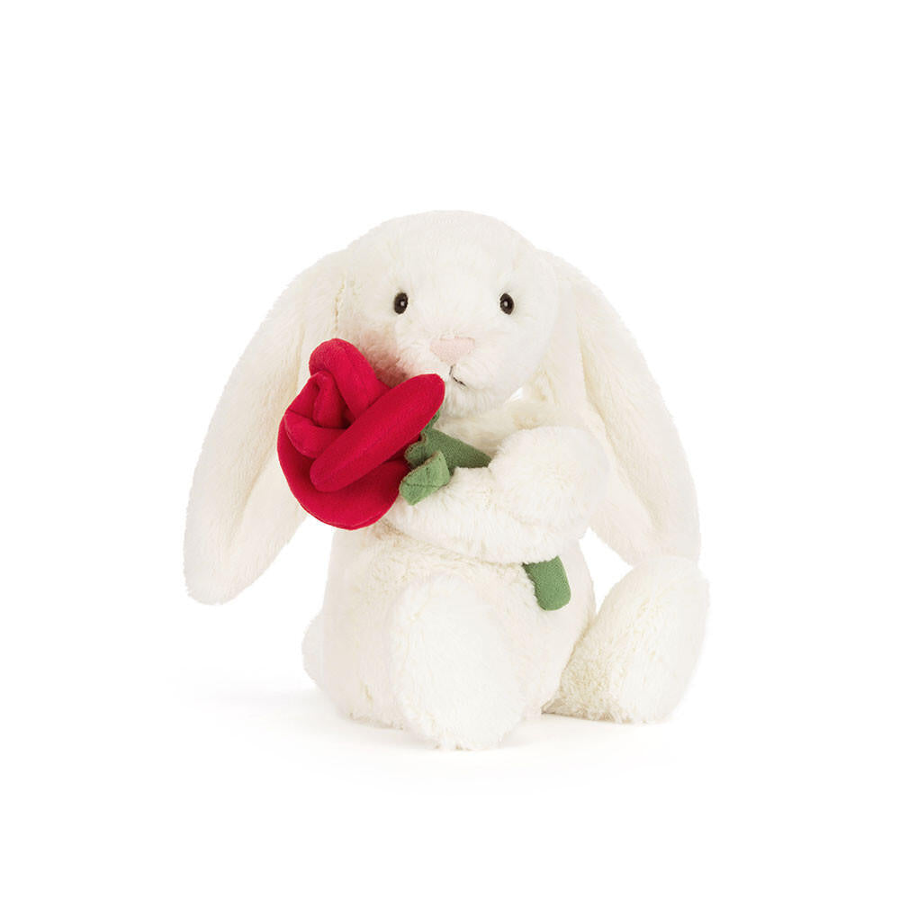 Kuscheltier CREAM BUNNY MIT ROSE - Creme
