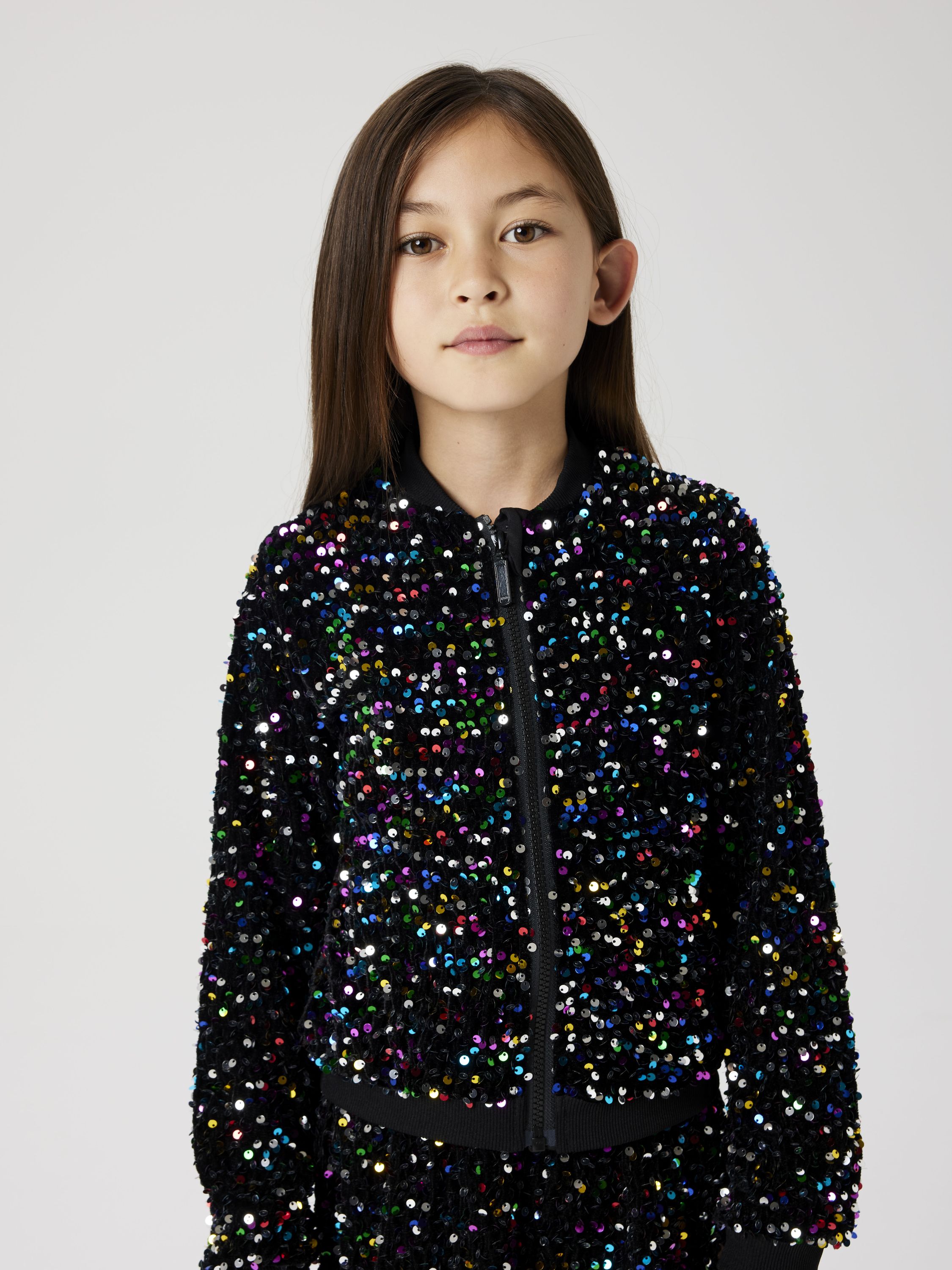 Blousonjacke mit bunten Pailetten - Black/MULTI - Schwarz