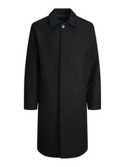 Wollmantel mit aufliegendem Kragen - Black - Schwarz