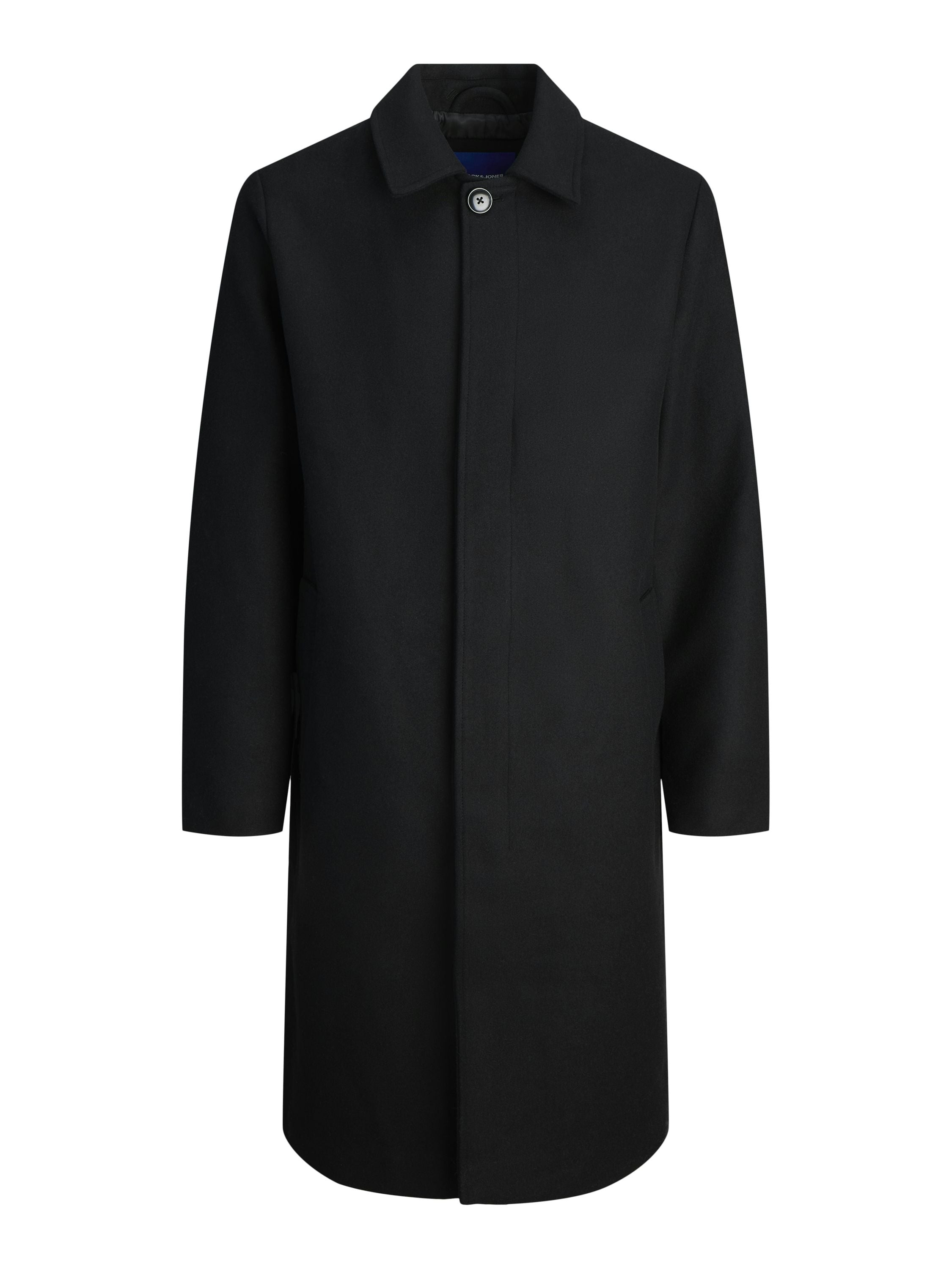 Wollmantel mit aufliegendem Kragen - Black - Schwarz