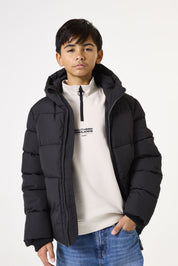 Winterjacke mit Kapuze - 60-black - Schwarz