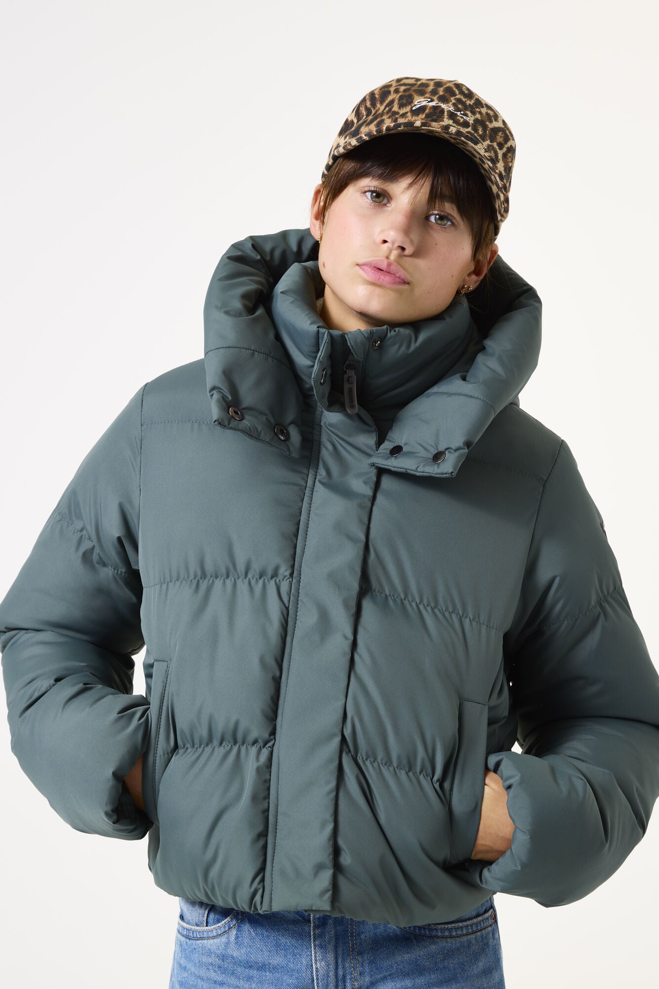 Winterjacke gesteppt mit Kapuze - 2942-xanadu - Grün