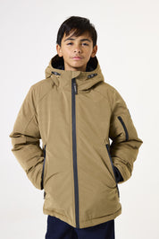Übergangsjacke mit Kapuze - 4073-bronze green - Beige