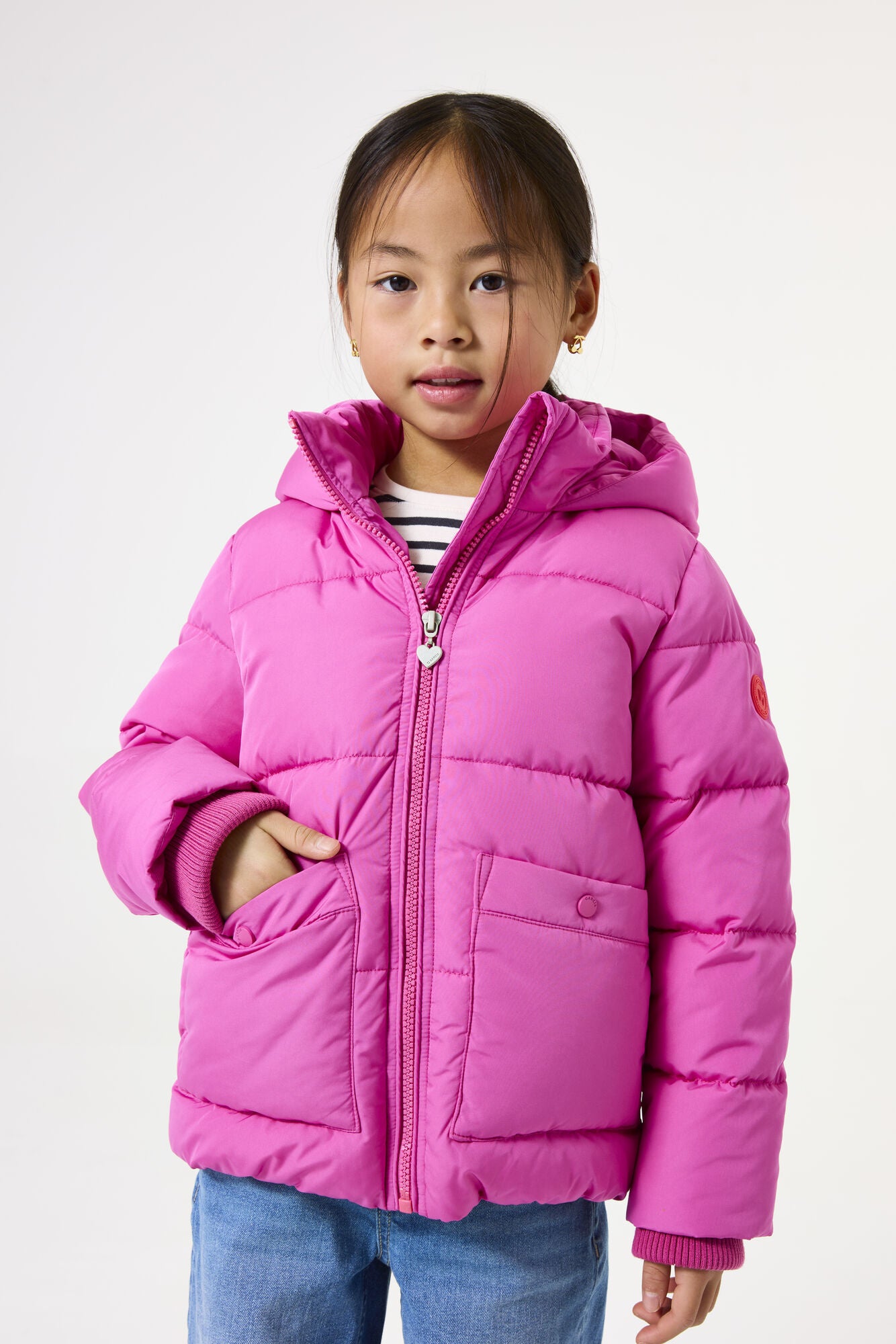 Steppjacke mit Kapuze - 4575-rose violet - Pink
