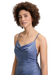 Abendkleid Maxi - 8454-Blue Stone - Blau