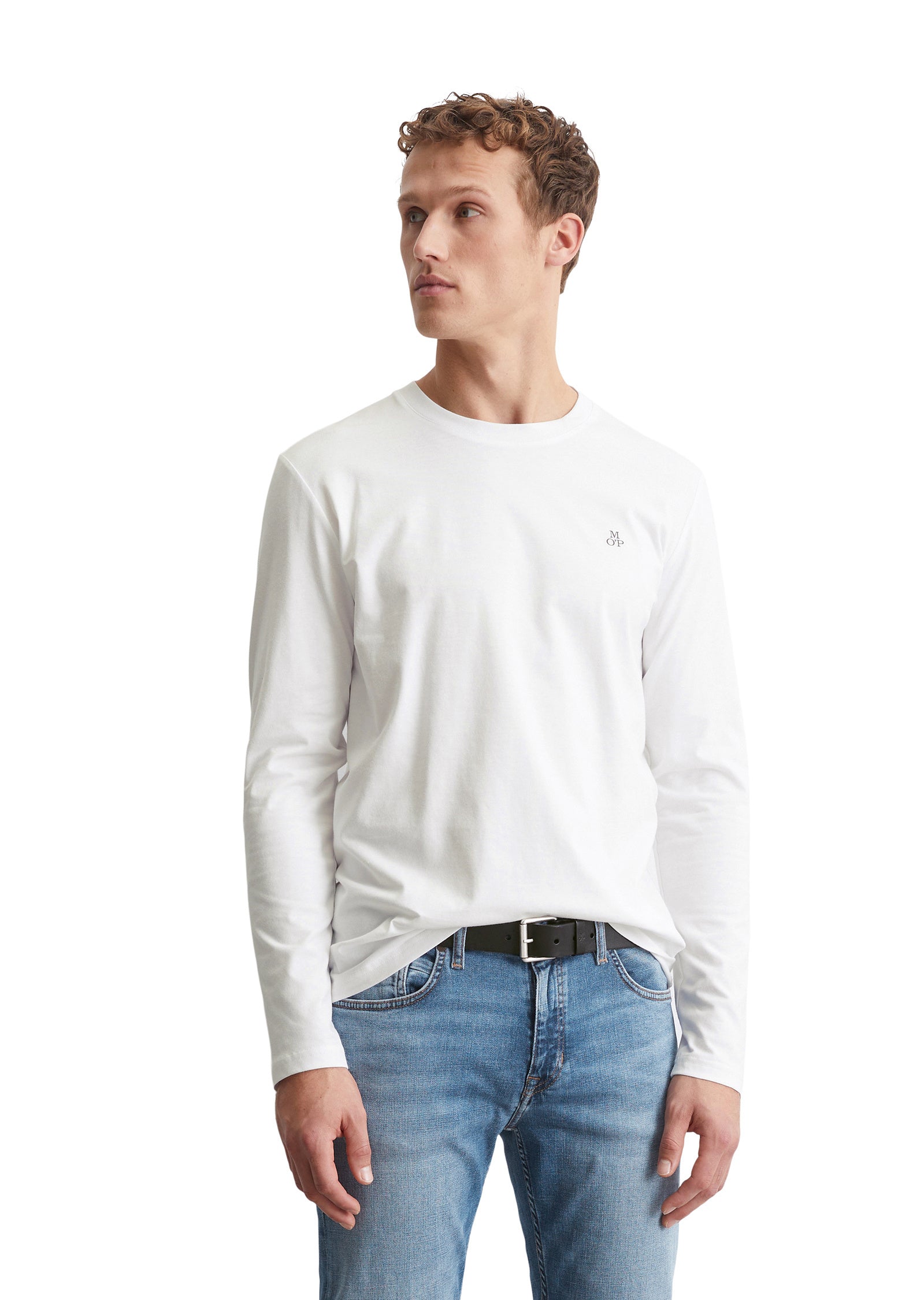 Langarmshirt aus Baumwolle - 100-white - Weiß
