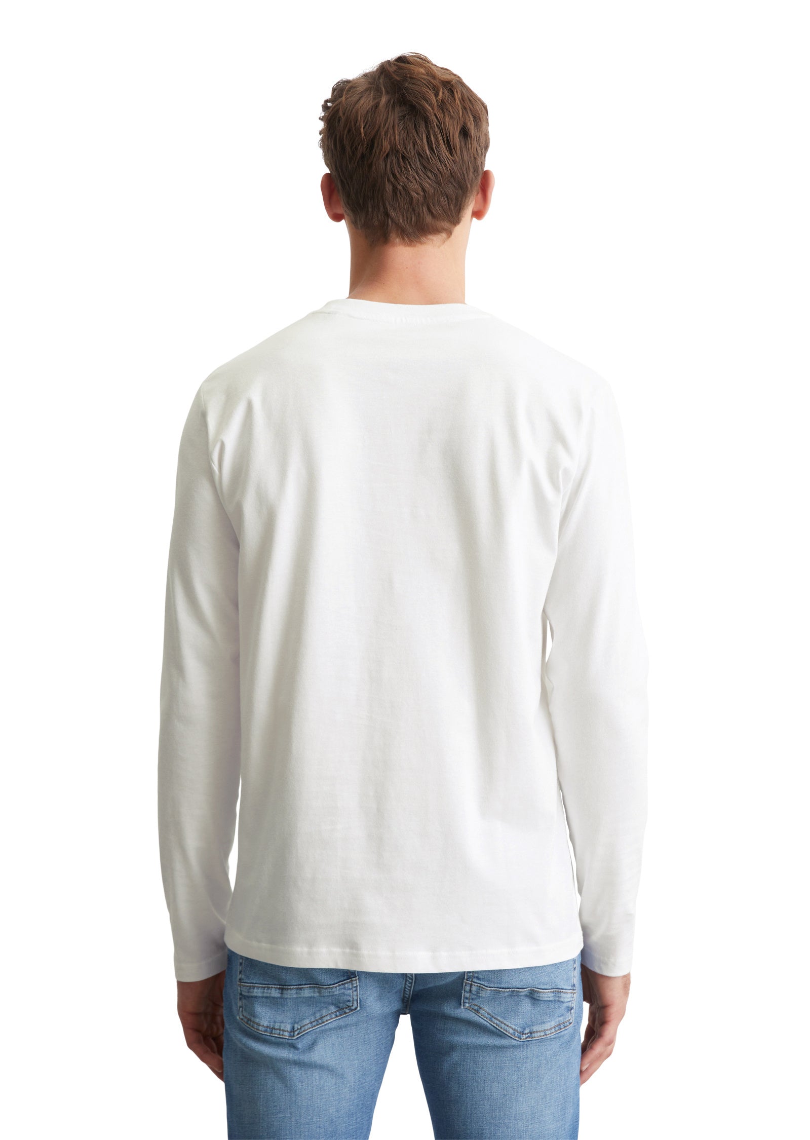 Langarmshirt aus Baumwolle - 100-white - Weiß