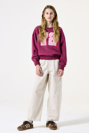 Sweatshirt aus Baumwollmix - 6907-plum rose - Pink