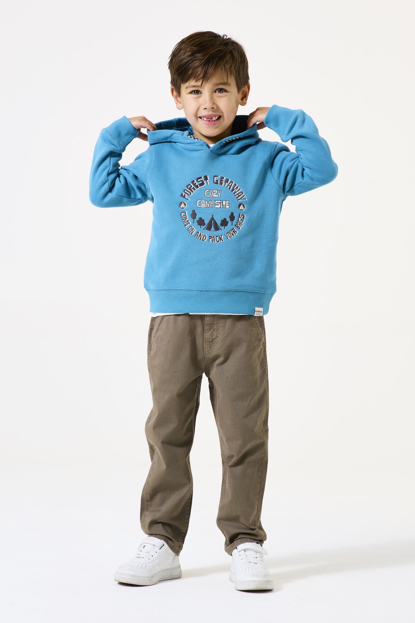 Sweathoodie aus Baumwollmix - 9872-retro blue - Blau