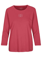 Langarmshirt aus Baumwolle - 445 445 BURGUNDY - Rot