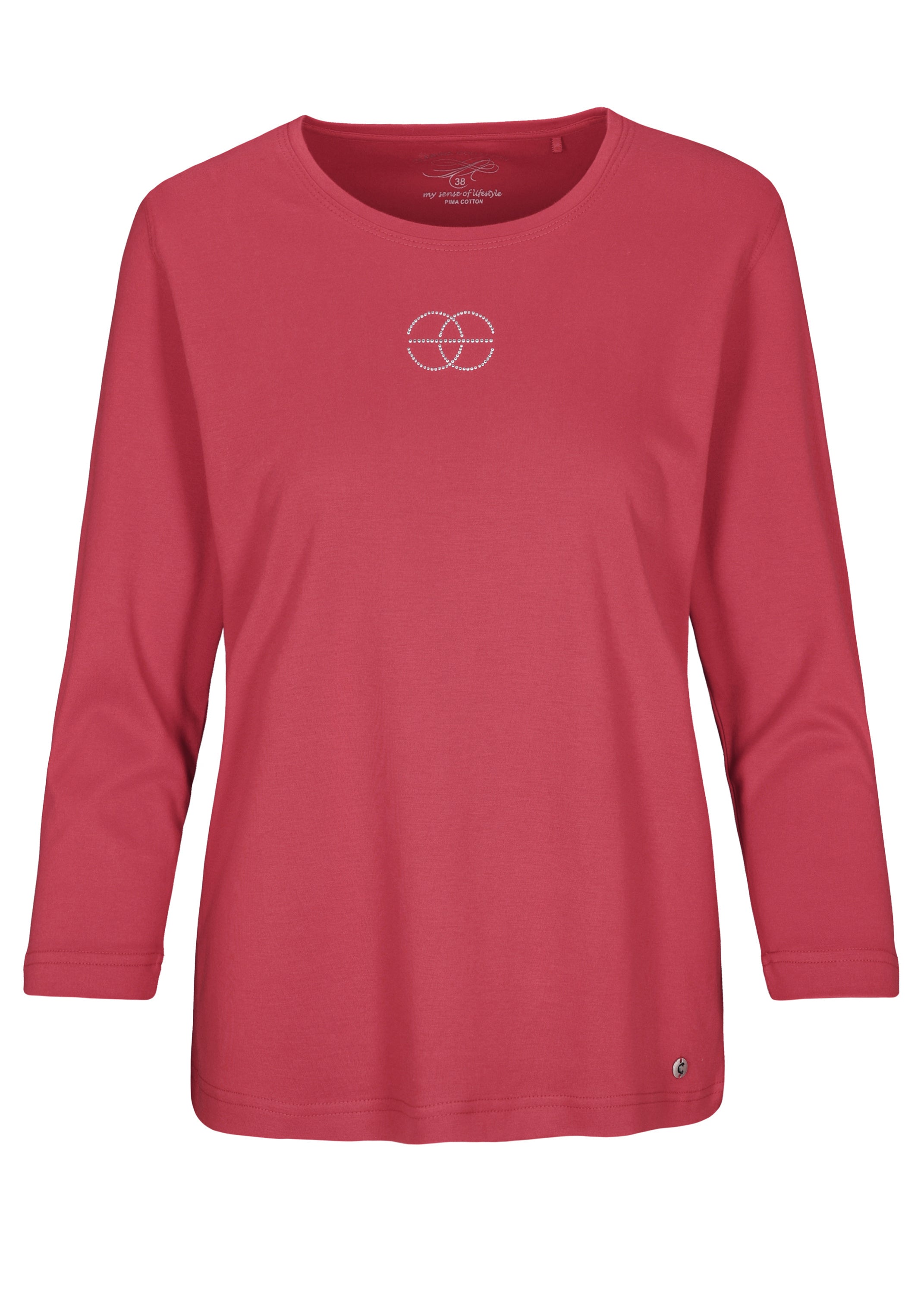 Langarmshirt aus Baumwolle - 445 445 BURGUNDY - Rot