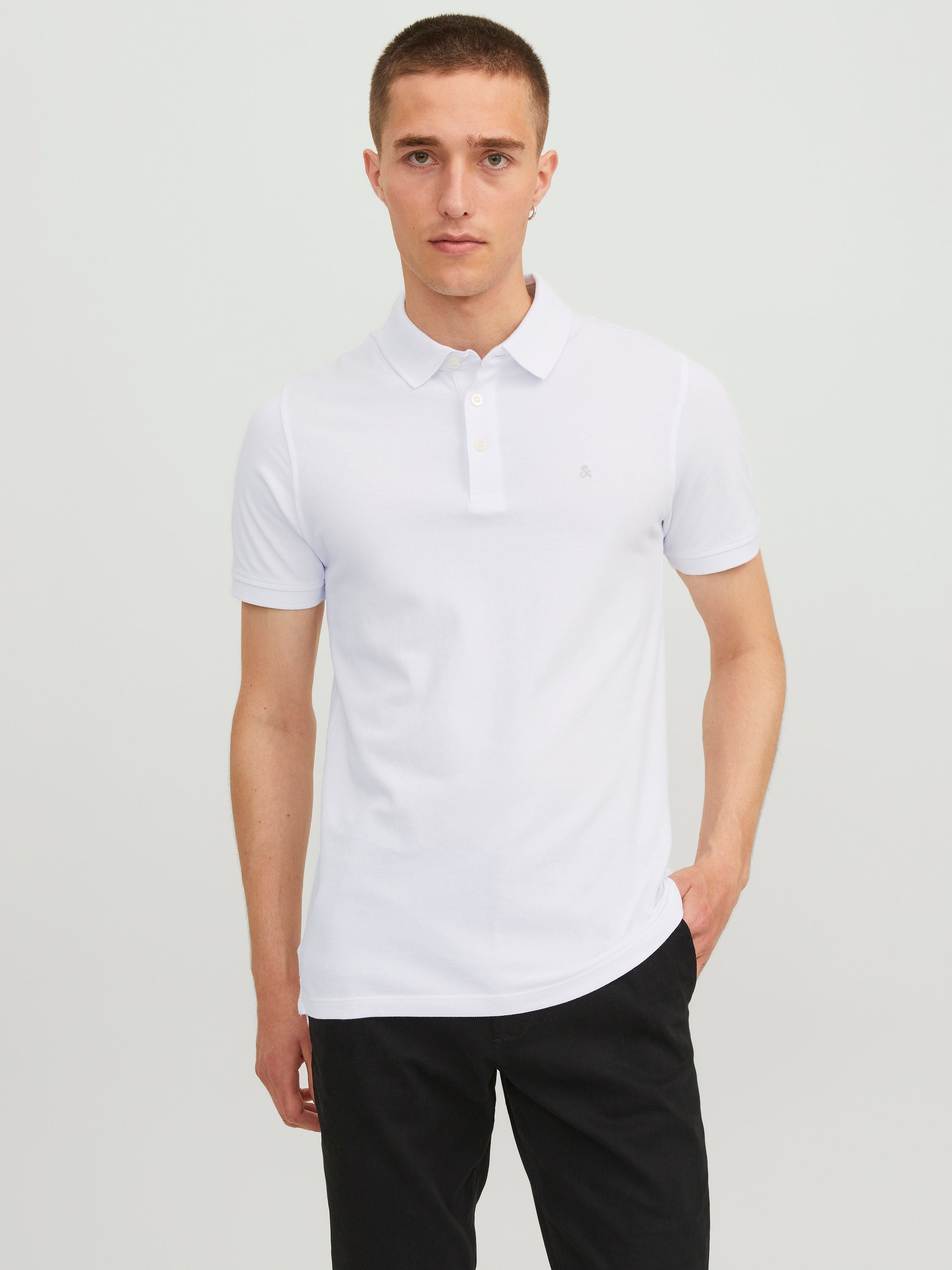 Poloshirt aus Baumwolle - White/TONAL/VAPOR BLUE/SLIM - Weiß